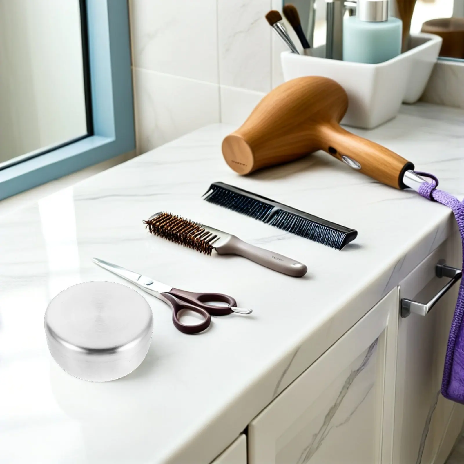 4-teiliges Edelstahl-Rasierschalen-Set, Runde Metallbecher mit Deckel, Multifunktionale Rasiercreme-Schale für Männer, Reise-Seifenschaum-Schale