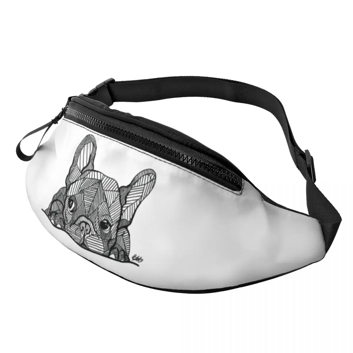 Casual French Bulldog Puppy Fanny Pack for Travel Hiking Women Men Frenchie Dog Lover Crossbody Waist Bag Phone Money Pouch