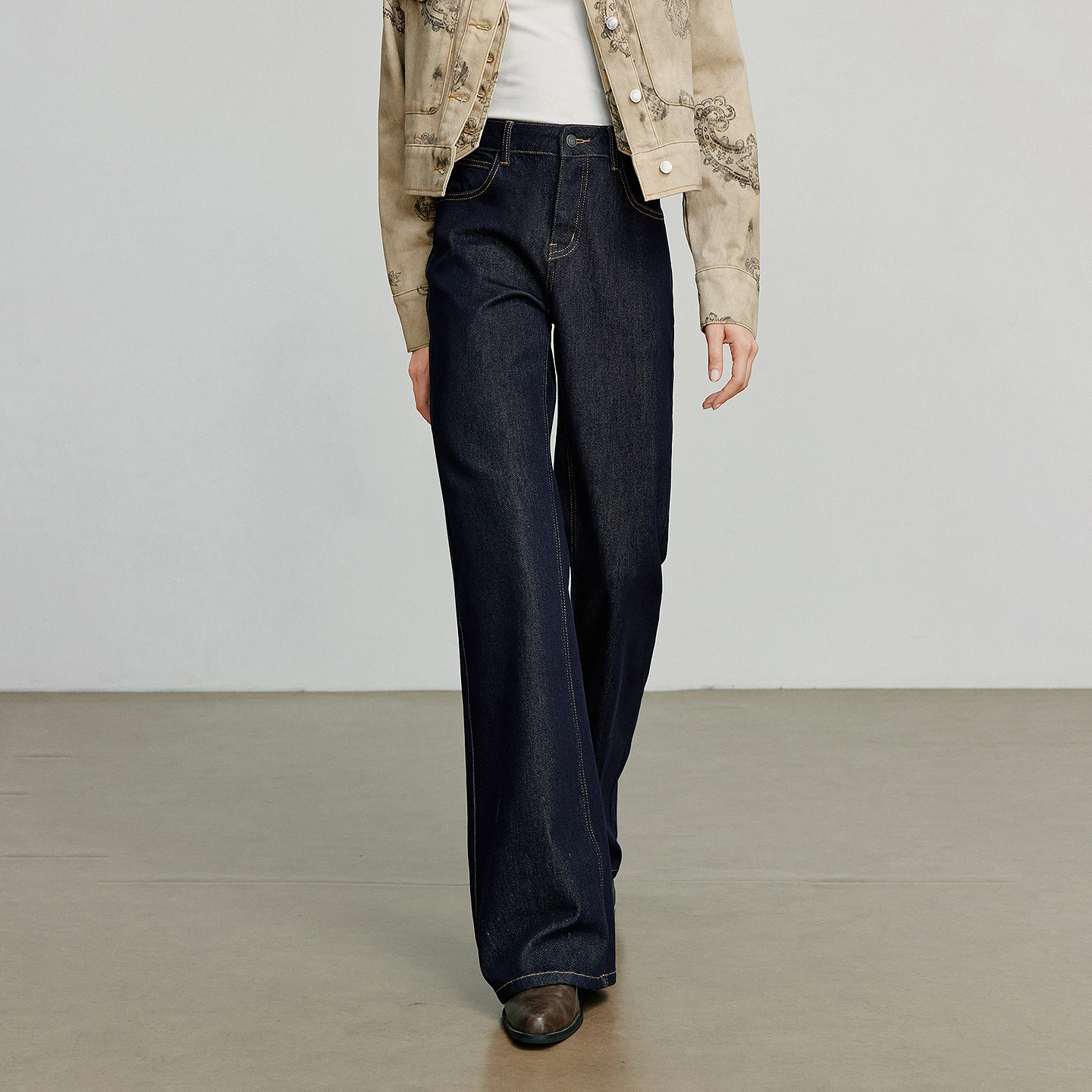 TOYOUTH جينز نسائي لخريف 2025 سروال جديد غير متماثل بقصة ضيقة للتخسيس قابل للتمدد #3