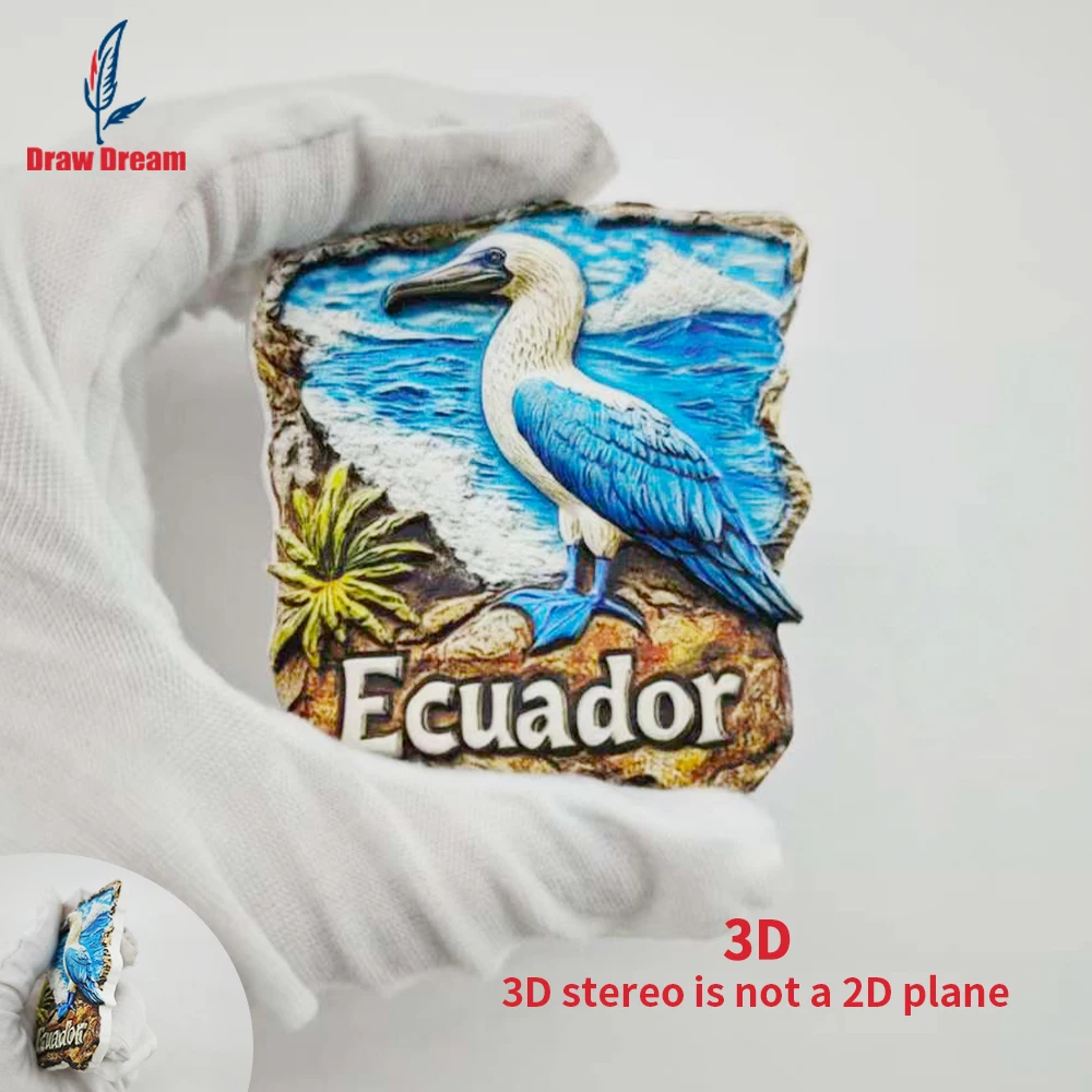 1Pc Ecuador Creative 3D Embossed Refrigerator Magnet World Travel Souvenir Collection Suitable for Home and Office Decoration, Personalized Exclusive Travel Souvenir Magnetic Refrigerator Magnet Home Decoration, Kitchen, Room, Office, Cabinet Crafts Gift, Holiday Souvenir, Exquisite Small Gift