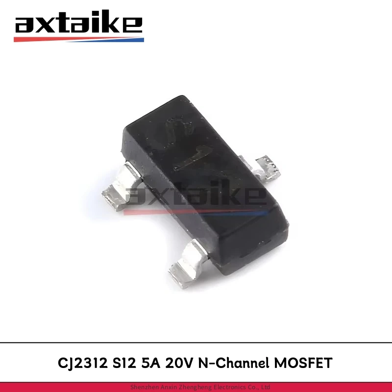 

100PCS CJ2312 5A 20V 0.35W S12 SOT-23 SI2312 SMD N-Channel MOSFET Transistor