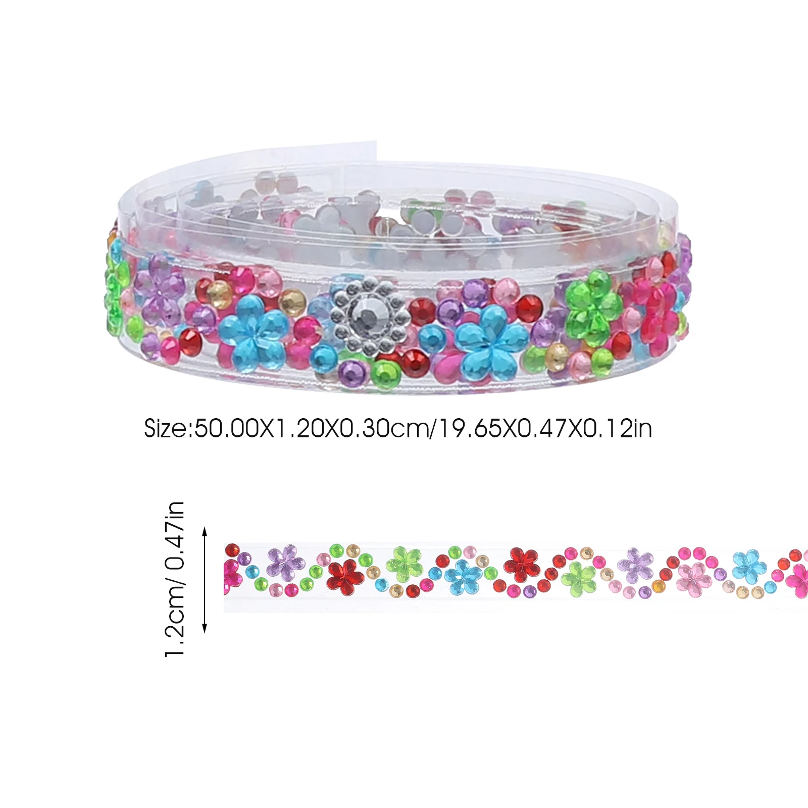 4 Rolls Decoration Rhinestone Tape Crystal Tapes Adhesive Gemstone for Rhinestones Crafts