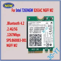 1PCS NEW For Intel 7265NGW NGFF M.2 8265AC 3165N Wifi Board Bluetooth 4.2 Wlan Card  For HP EliteBook 850 440 G2 725 745 800 g3