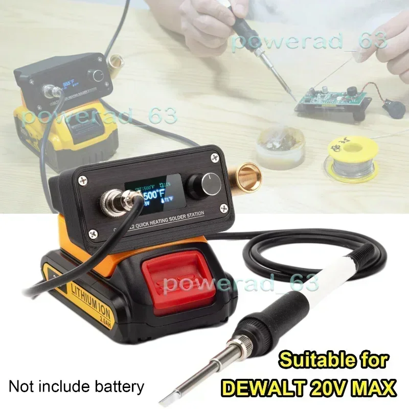 

OLED T12 Soldering Iron Station For Dewalt 18V Lithium Battery soldering station/iron Cordless portable (Battery Not Included)