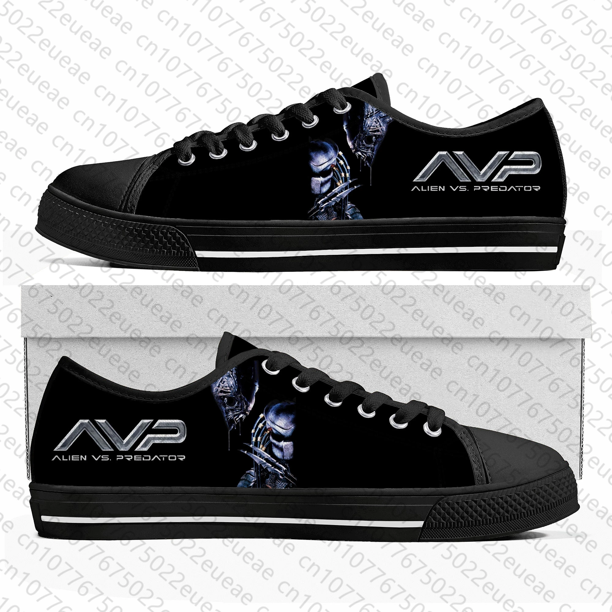 The Predator Alien Movie Low Top Sneakers Mens Womens Teenager Canvas High Quality Sneaker Casual Custom Made Shoes DIY Shoe