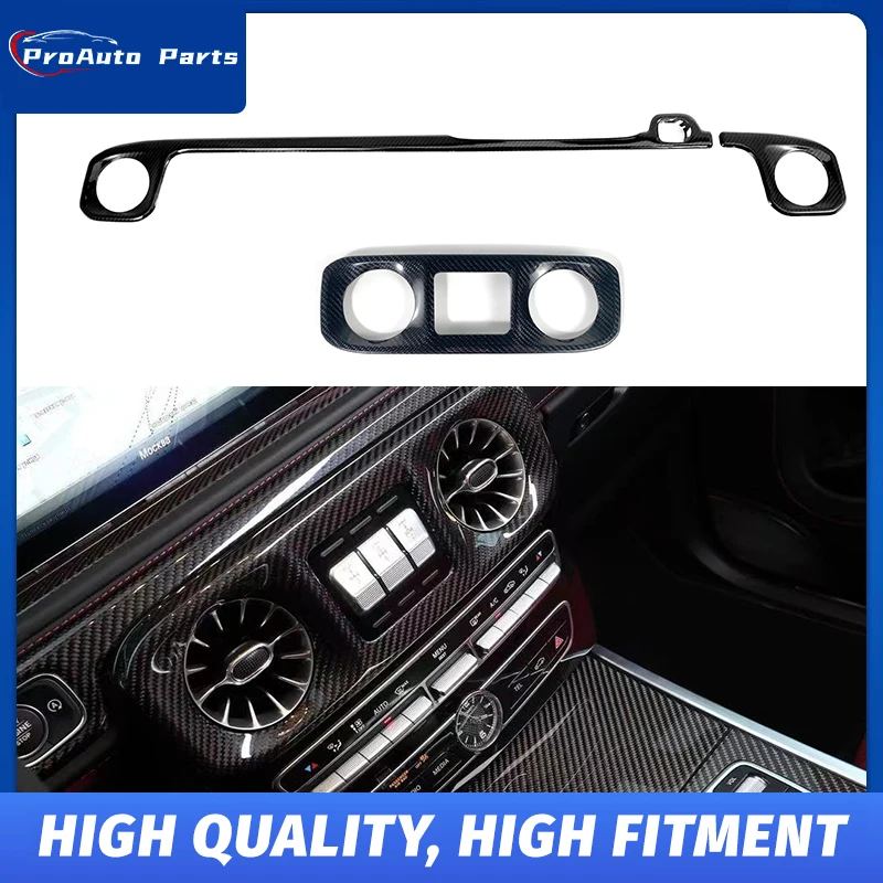 

Сухой карбоновый интерьер для Benz G-Class Dry Carbon Center Air Vent Trim Seamless W464 W465 Воздуховыпускное отверстие G500 G63 Интерьер сухого углерода