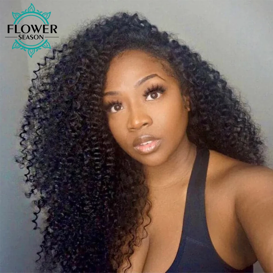 Kinky Curly Clip Ins Hair Extensions Human Hair Seamless PU Clip Ins Hair 7pcs/set Full Head Bundles Skin Weft Clip in 120g/Sets