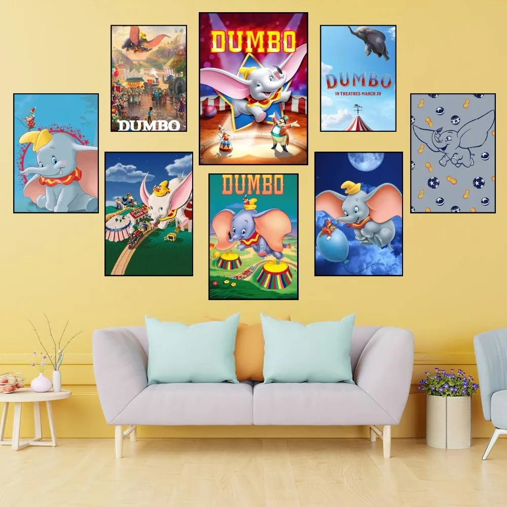 Disney Cartoon Dumbo Cute Poster Prints Wall Painting Bedroom Living Room Decoration Office Home