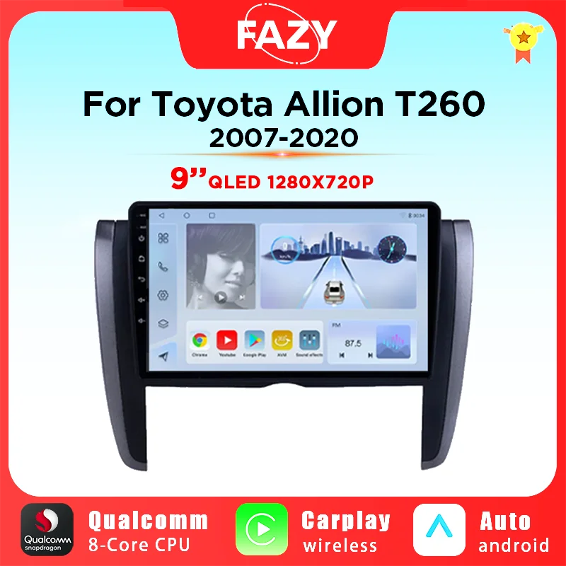 Wireless Carplay 9 Inch Android 12 Car Radio Player For Toyota Allion Premio 2007-2020 Android Auto 4G WiFi Stereo GPS Head Unit