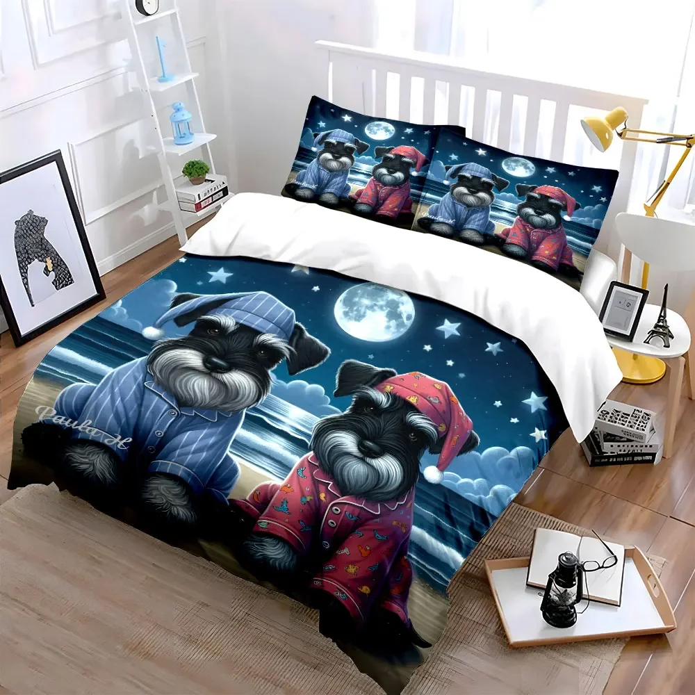 Dog Pajama Set for Bedtime Multiple sizes kid's and adults' bedroom Exquisite 3PC bedding set, gift