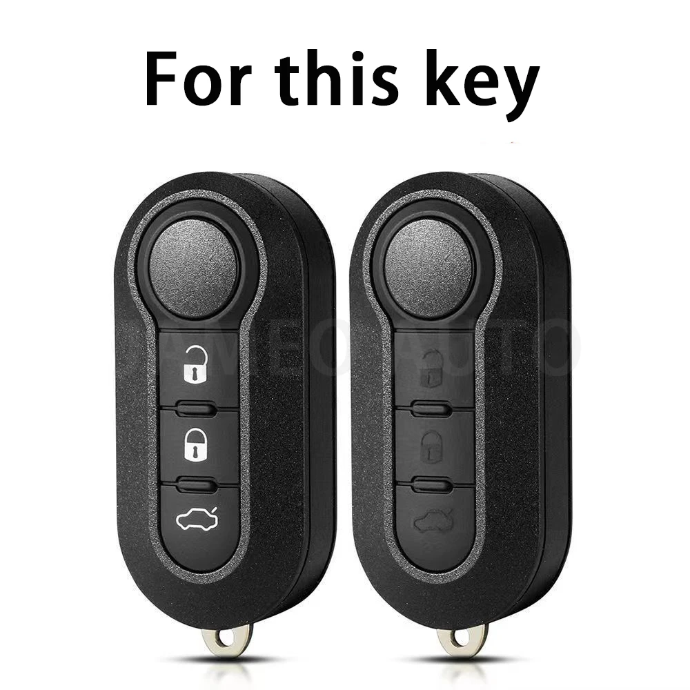 3 Buttons TPU Folding Car Key Case Jacket For Fiat 500 Panda Punto Bravo Remote Control Fobs Shell Protector Cover Accessory