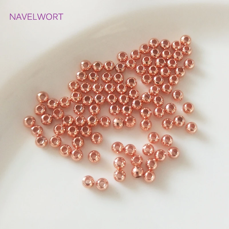 Schmuckherstellungszubehör, 2 mm–6 mm, 14 Karat/18 Karat echt vergoldet, runde Abstandsperlen, Zubehör, DIY-Perlen-Schmuckherstellung – Detail 30