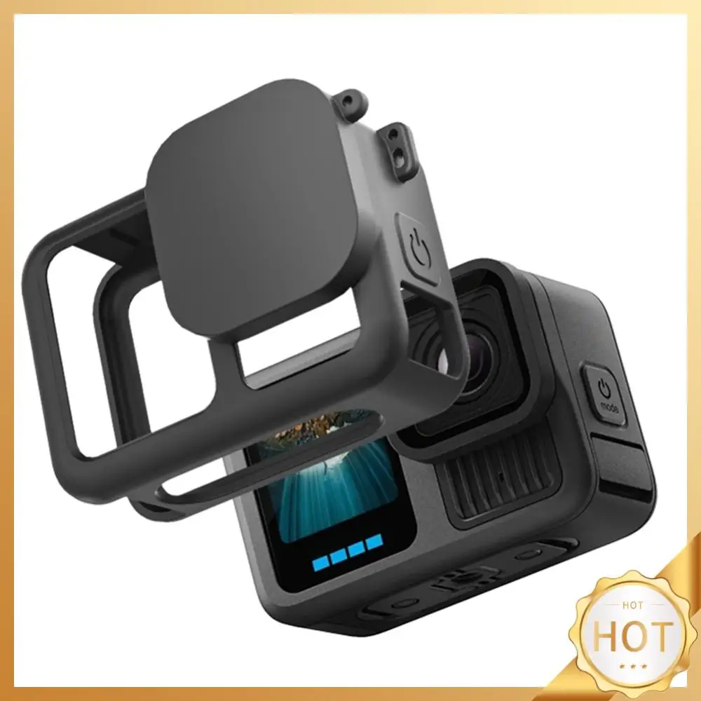 เคสซิลิโคนพร้อมฝาปิดเลนส์และเคสป้องกันกล้องกันรอยขีดข่วนสำหรับกล้อง Go Pro 13