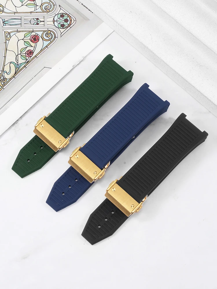 Suitable for F-e-r-r-a-gamo Sports Series Three-Eye F80/F-80 Silicone Watch Strap Men's Notched Folding Buckle Strap 26