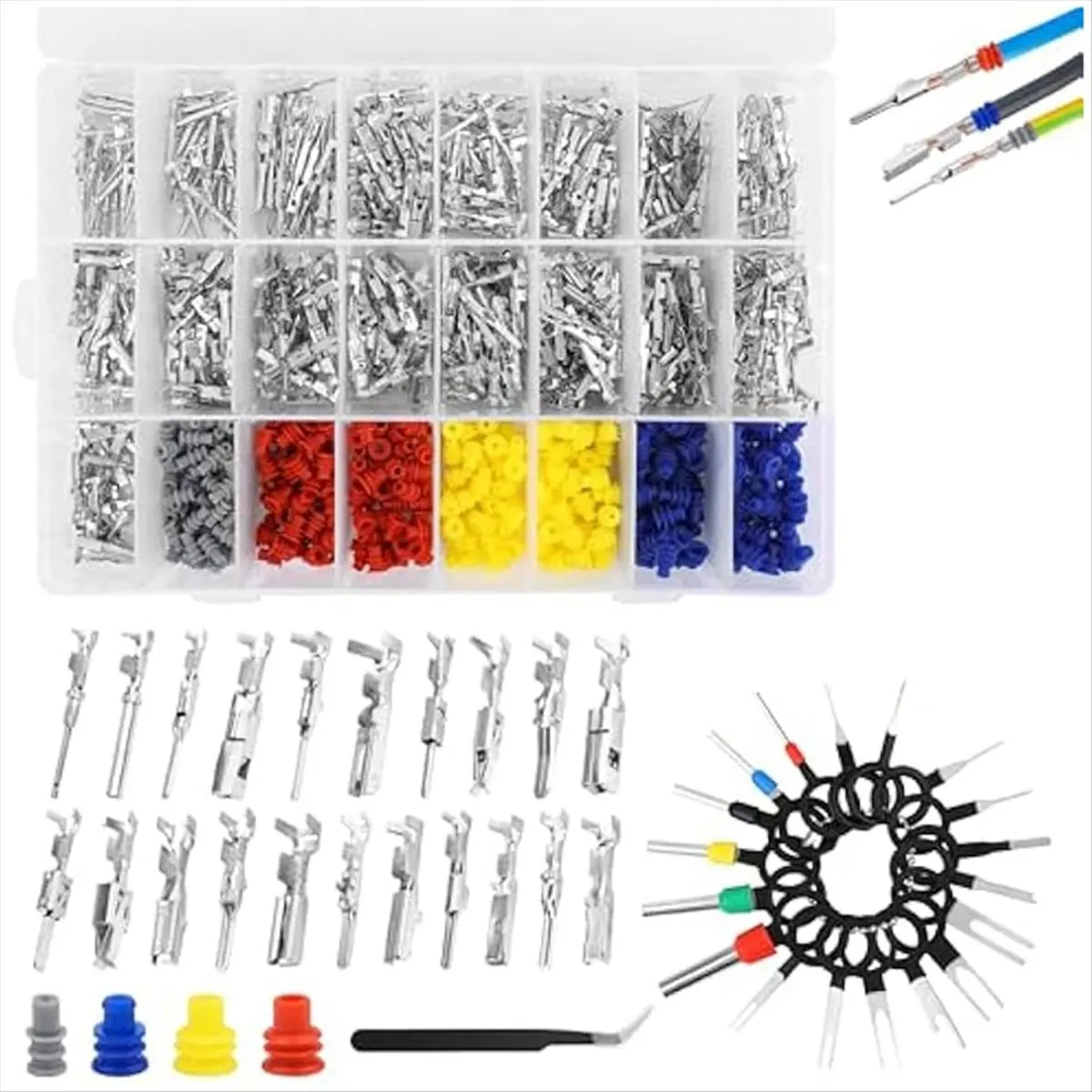 ABJS 984PCS Car Electrical Wire Terminal Pins Connector Kit,Connector Pins Terminal Automotive Wire Connector Crimp Connector