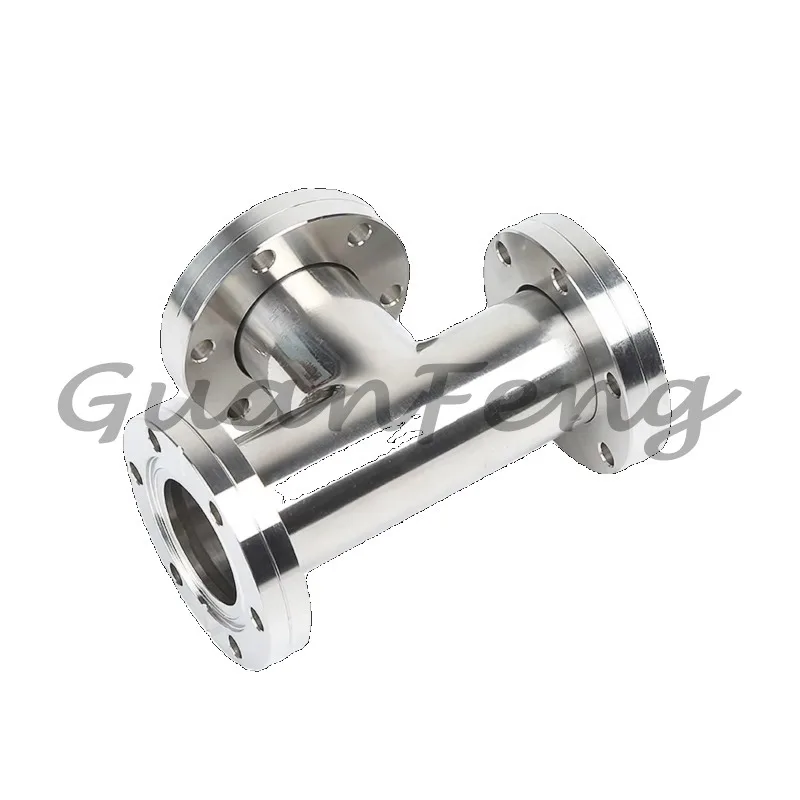 SUS304 Flange Vacuum Tee, Quick Install Vacuum Pipe Tee with Anti-Corrosion Rust Proof Feature