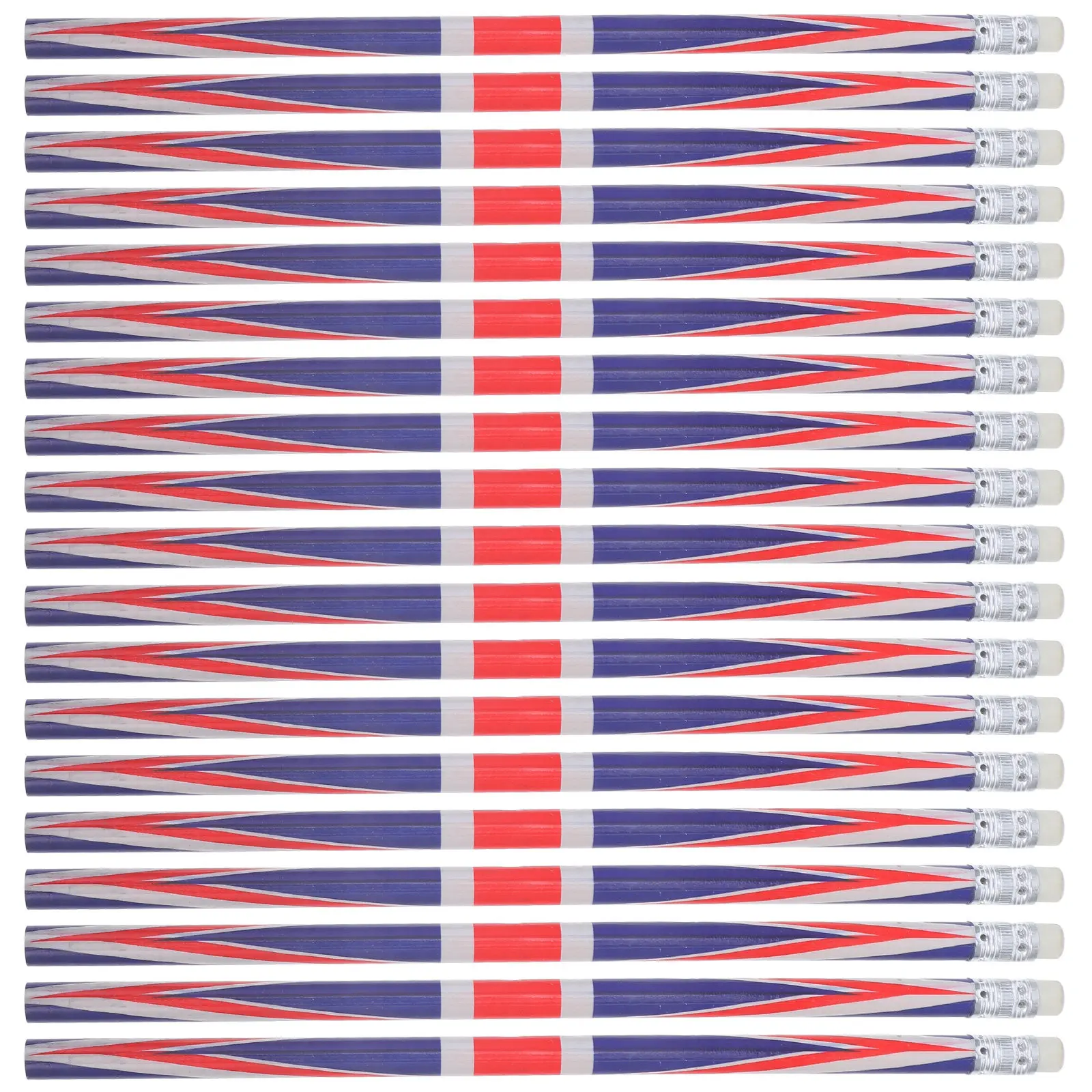 60Pcs Multi-Use England Flag Pattern Wooden Pencils Colored Sketch Writing Drawing Bulk Portable for Kids Artists Students