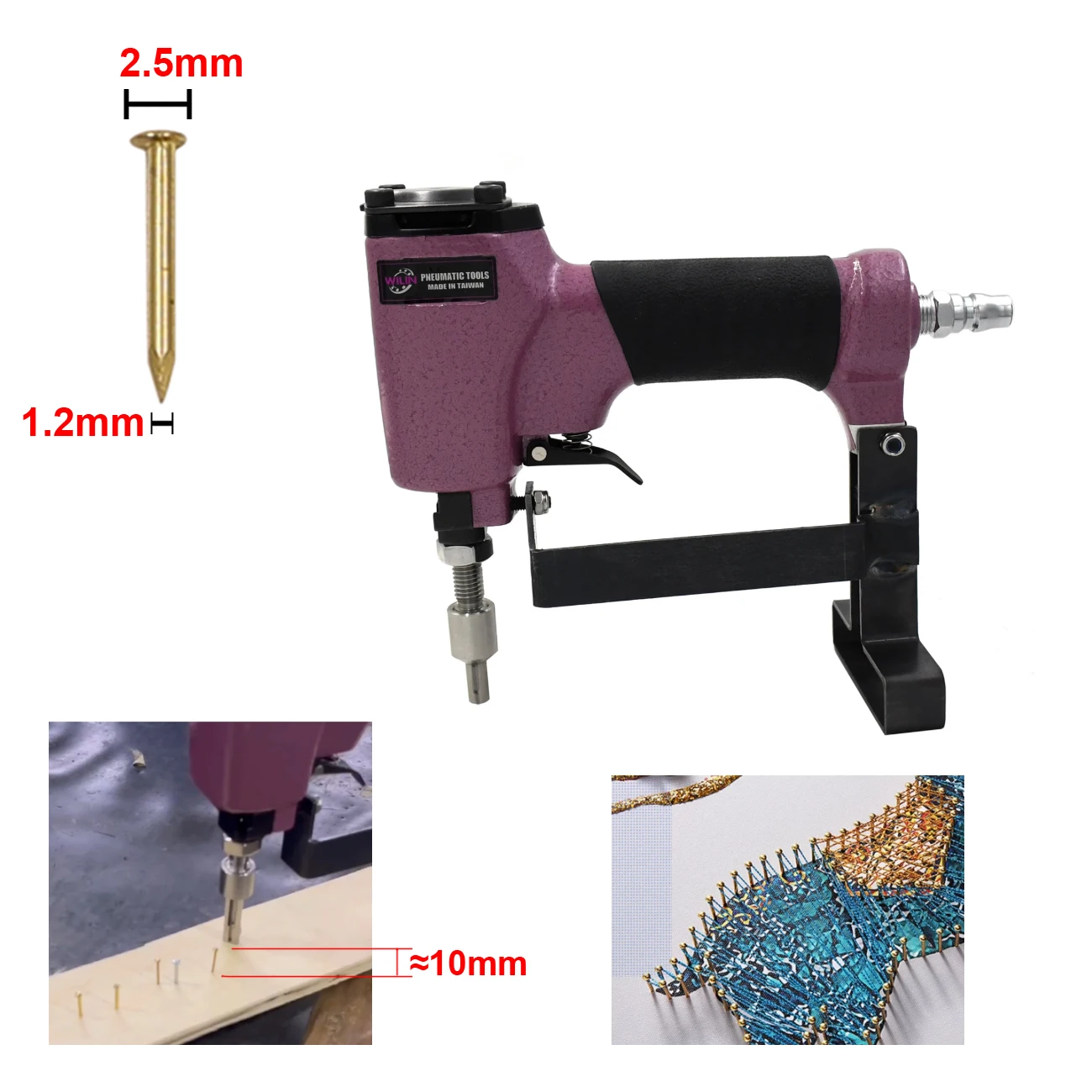 

3/32" 2.5mm Round head String Art Staple Gun Draw Portraits from Thread Art Making Hyperrealistic Portraits Brad Nails Nailer