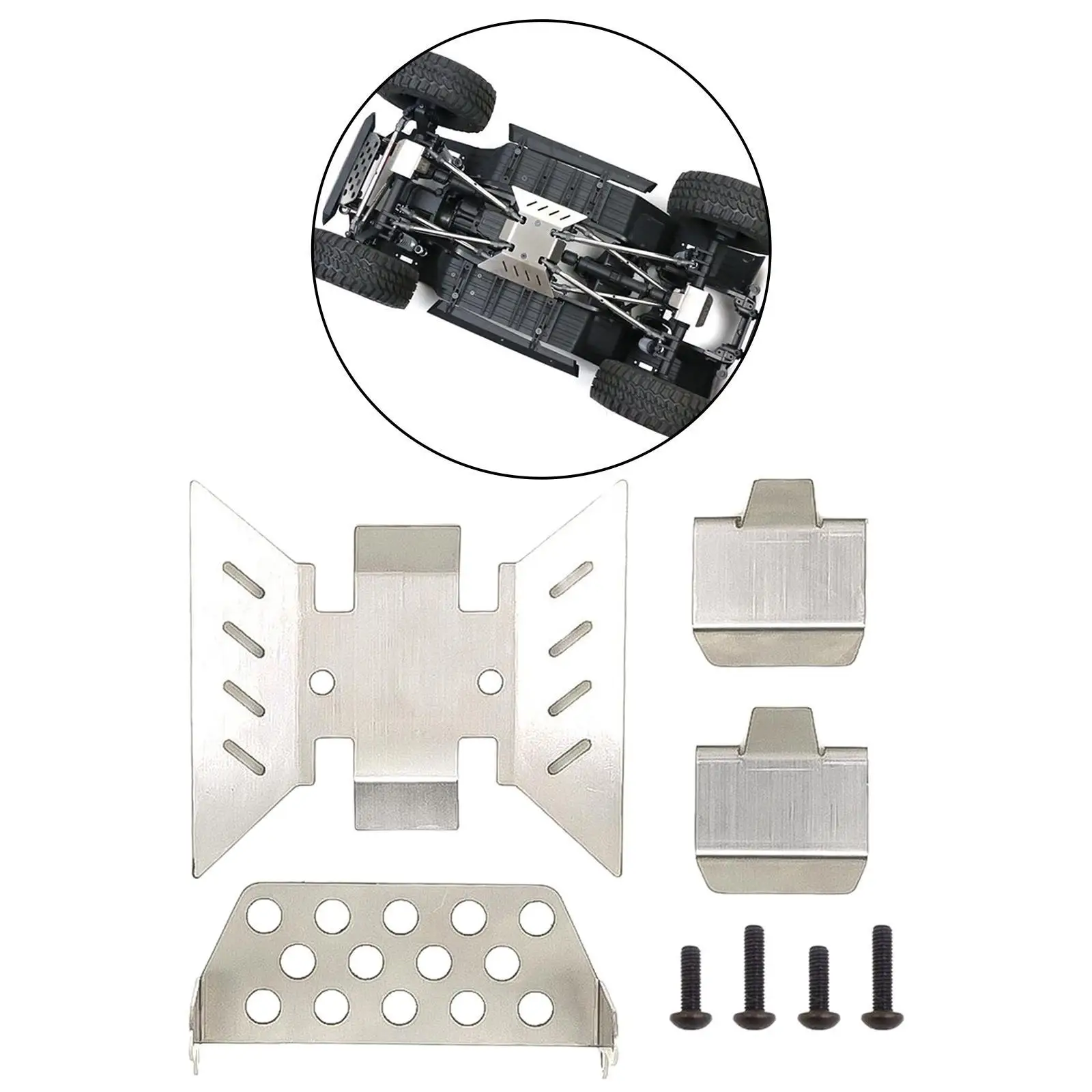 Metal Chassis Guard Body Protector Axle Guard Set for Axial AXI03007 RC Crawler DIY Upgrade Accessories