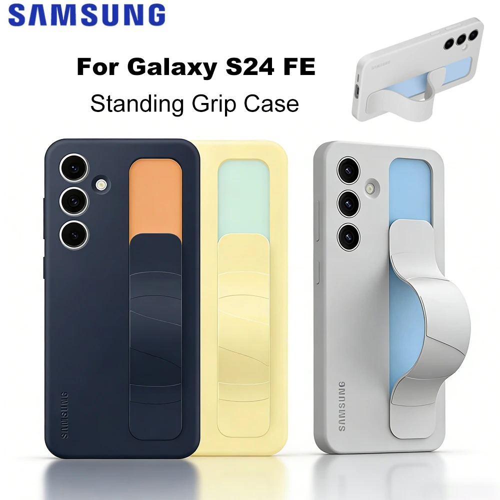 

Original Samsung Galaxy S24 FE Standing Grip Case for Galaxy S24 FE with Hand Strap Standing Grip case EF-GS721