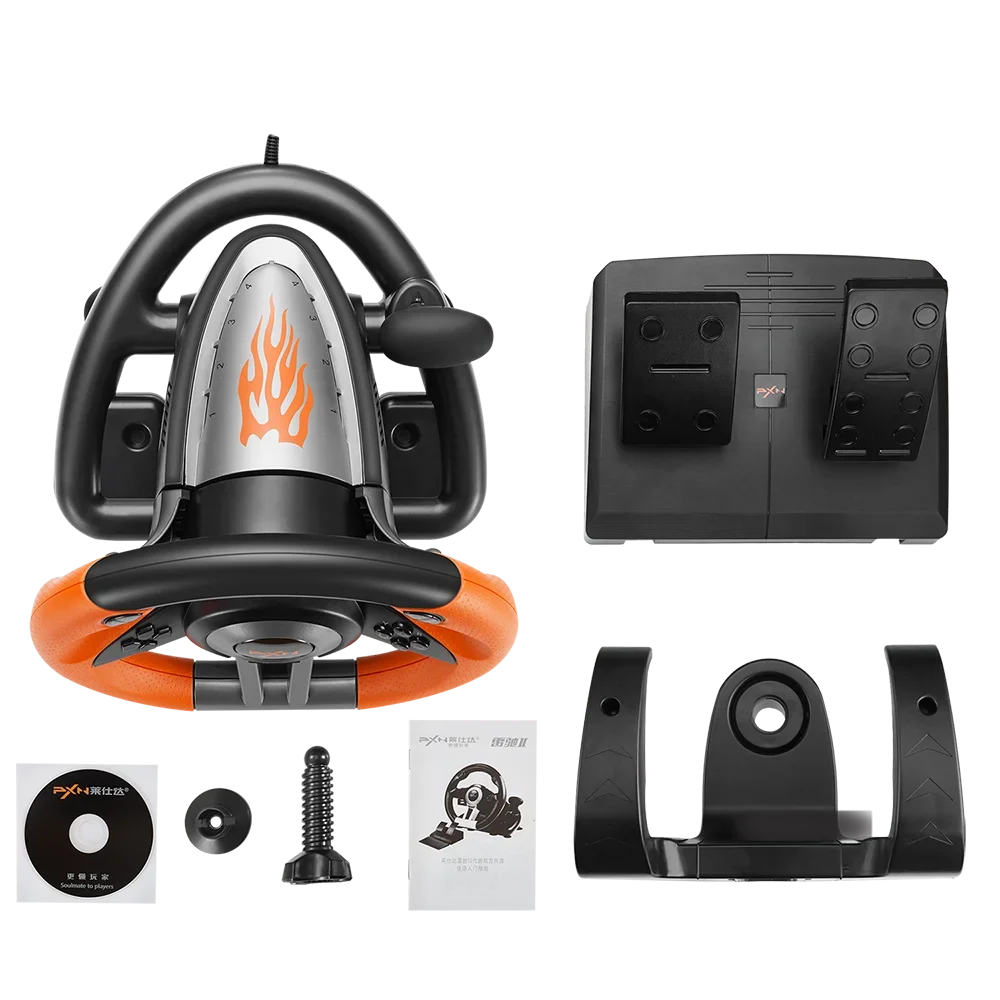 PXN-V3II Volante de jogos com vibração, controlador de jogo de corrida para PC, PS3, PS4, N-Switch