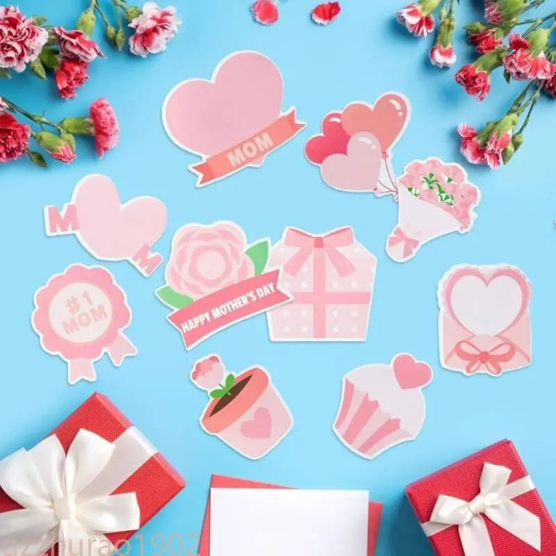 97QB 10pcs Pad Notes Pad Set Selbstklebende Notizbilder Herzform-Designs Designs