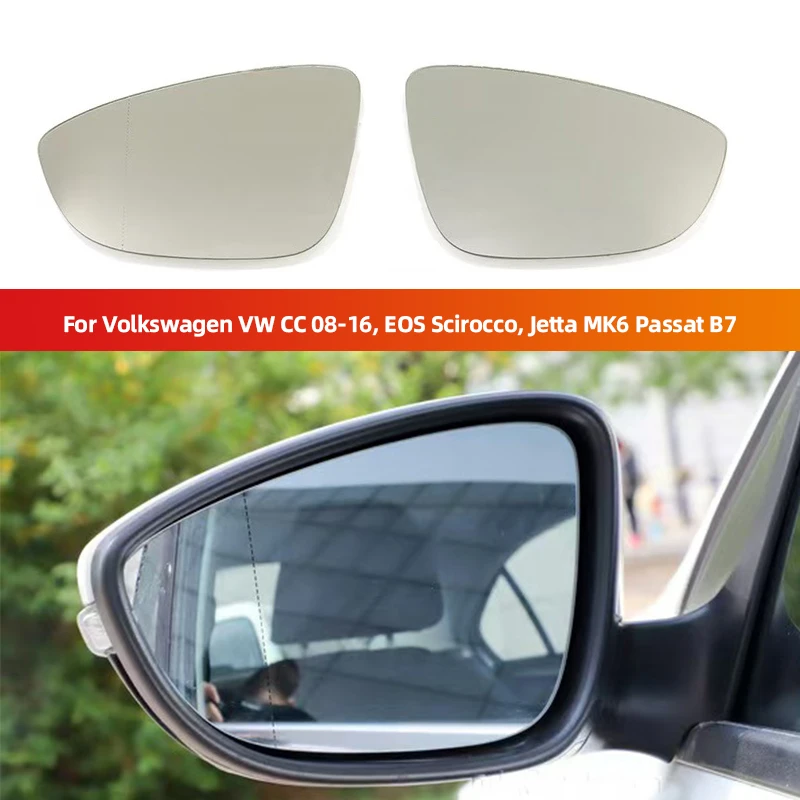 

A For Volkswagen VW CC 08-16, EOS Scirocco, Jetta MK6 Passat B7 Bettle A5 EU Side Heated Wing Mirror Glass Rearview Mirror Lens