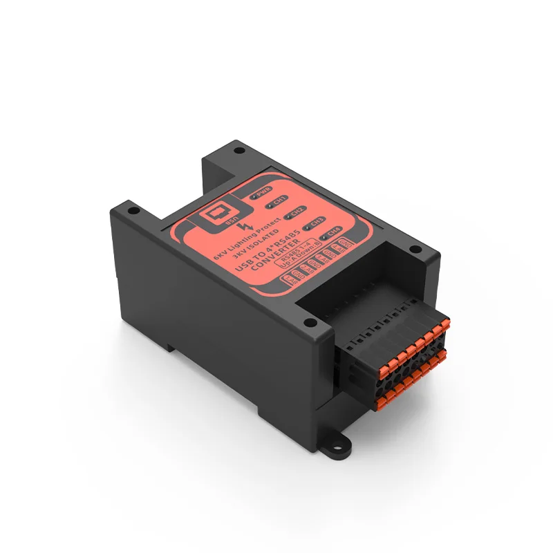 ราคาที่ดีที่สุดตัวแปลง USB Type-B อุตสาหกรรมเป็น 4 พอร์ต RS485 พร้อมการแยก 3KV และการป้องกันฟ้าผ่า 6KV