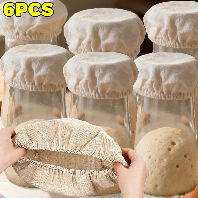 Cubiertas de tela elástica para tarros de iniciación, cubiertas de tela reutilizables, cubierta de fermentación de pan, cubierta a prueba de pan, herramientas de cocina para hornear
