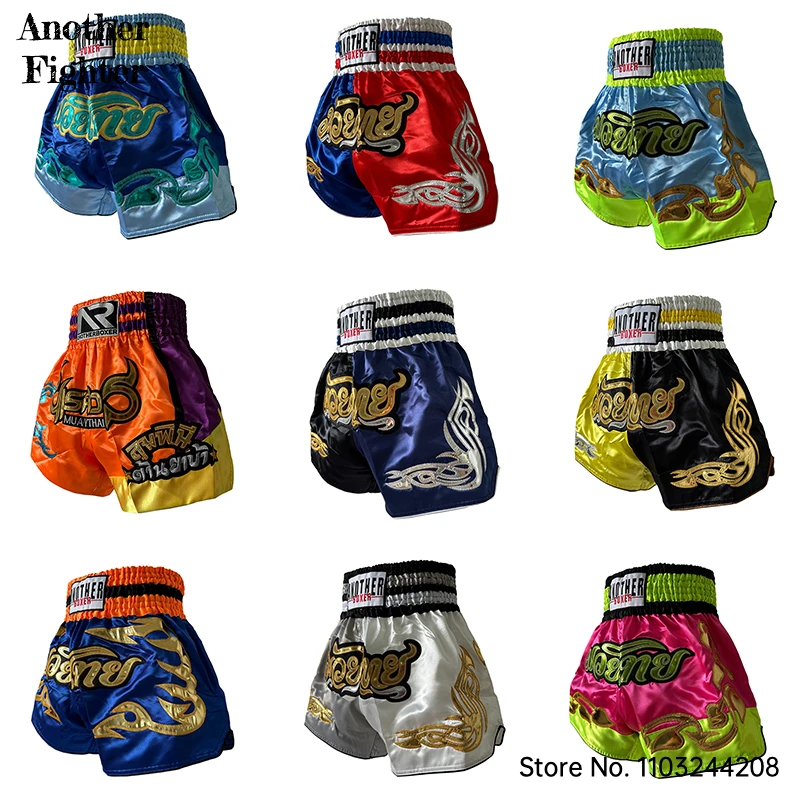 

Thai Boxing Shorts Men Traditional Muay Thai Shorts Women Child Quick-Dry Split Side Elastic Waist Gym Training Kickboxing Pants