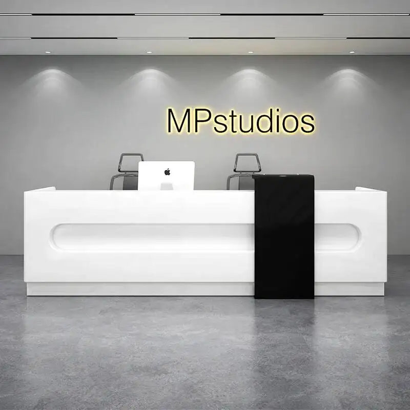 Design Drawers Reception Desks L Shaped White Desk Counter Reception Desks Service Commericial Escrivaninha Industrial Furniture