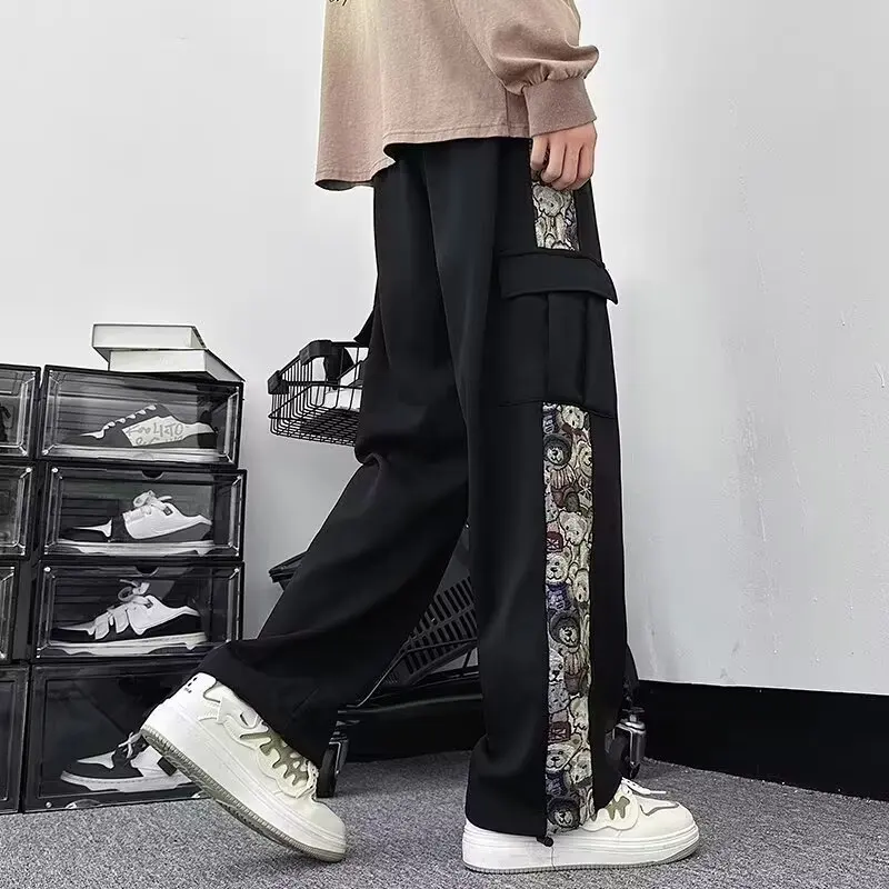 2023, wiosenne jesienne spodnie męskie Hip Hop Fashion Streetwear spodnie do biegania męskie dorywczo odzież męska spodnie dresowe z elastyczną talią męskie