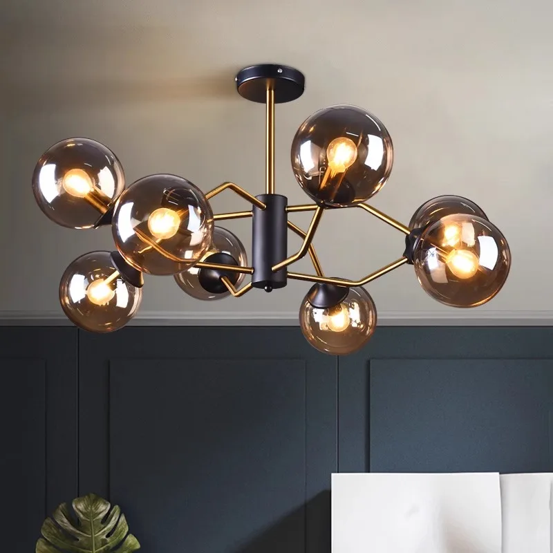 

Nordic Glass Ball Led Pendant Lights for Living Dining Room Food Tables Kitchen Bedroom Chandelier Home Decor Lusters Luminaires
