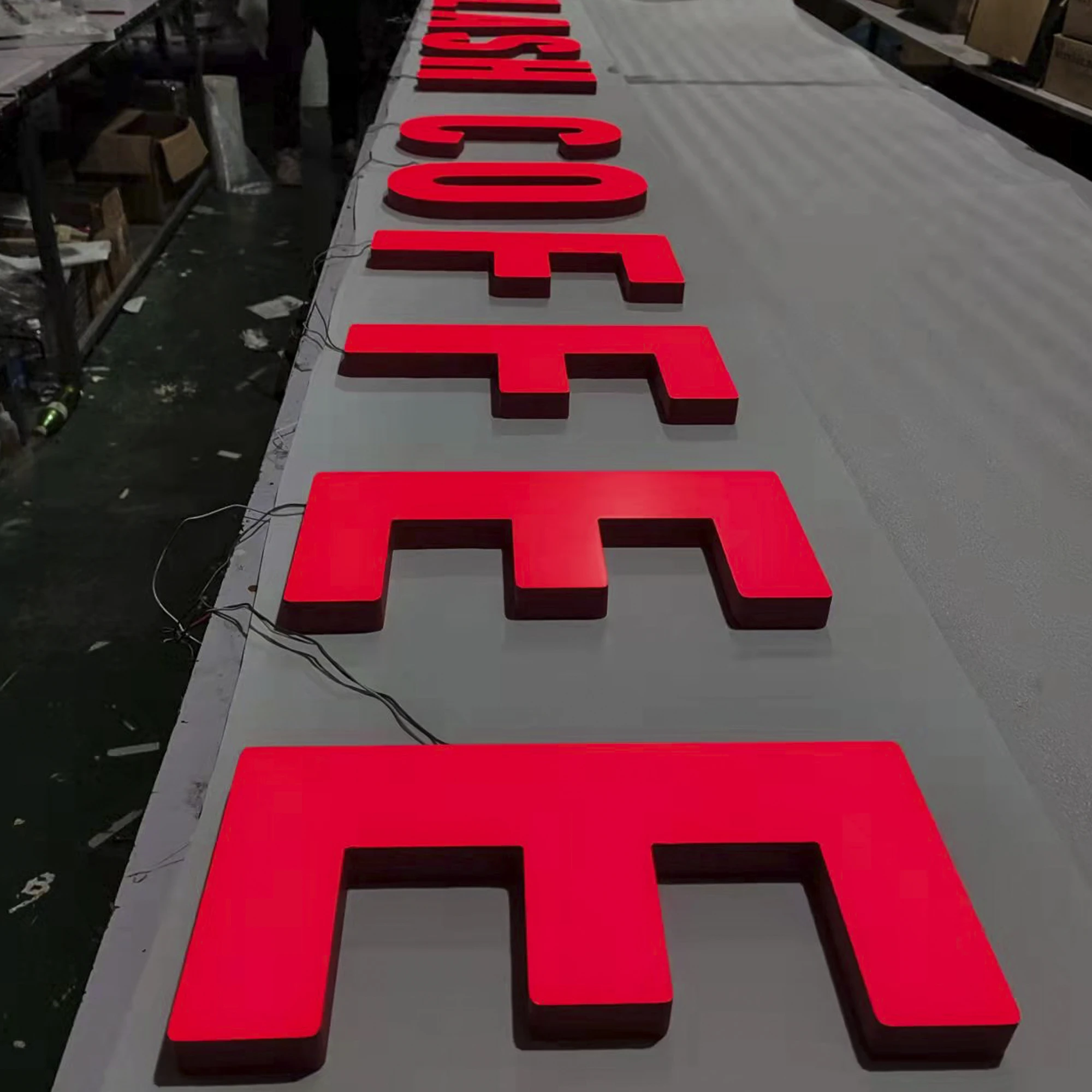 Letrero con letras led 3d, diseño personalizado para puerta delantera, frontlit