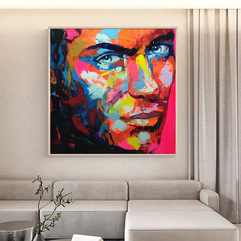 

Francoise Nielly Palette Knife Face Handmade Oil Painting Impasto Figure On Canvas Pop Art Portrait Home Decor Free Delivery