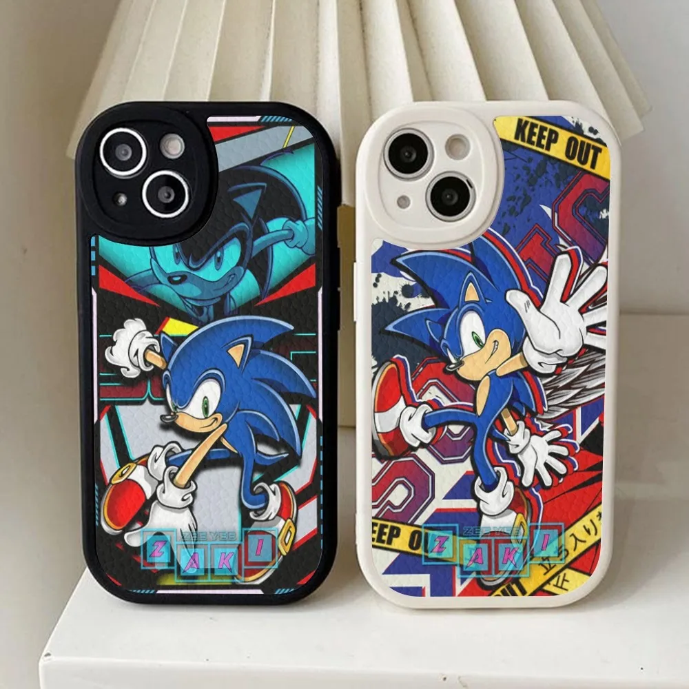 S-Sonices-Blue-T-The-H-Hedgehoges Phone Case Hard Leather For iPhone 16 15 14 13 12 Mini 11 14 Pro Max Xs X Xr 7 8 Plus Fundas