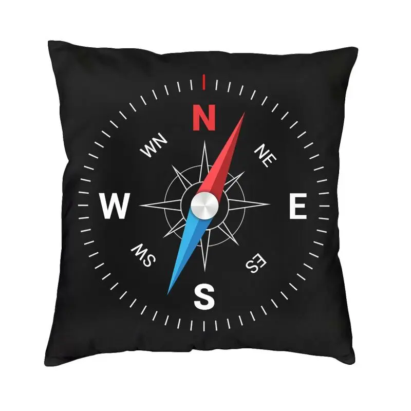 

Soft Smart Compass Throw Pillow Case Decoration Custom Square Direction Nautical Cushion Cover 45x45cm Pillowcover for Sofa