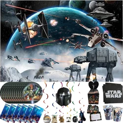 Disney Birthday Decorations Disposable Tableware Cup Plate Tablecloth 3D Starwars Balloon Banner For Kids Halloween Supplies