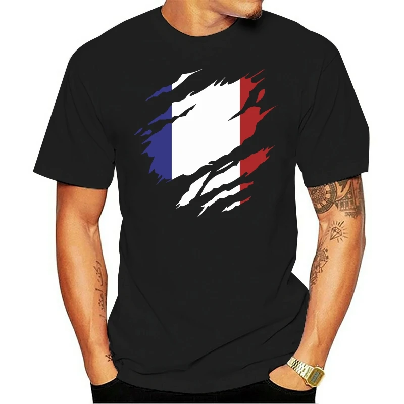 Torn France Flag - Funny T Shirt Country French Retro Fashion Cool Sporter Pride Men 2020 Funny Cotton Top Tees Short Sleeve