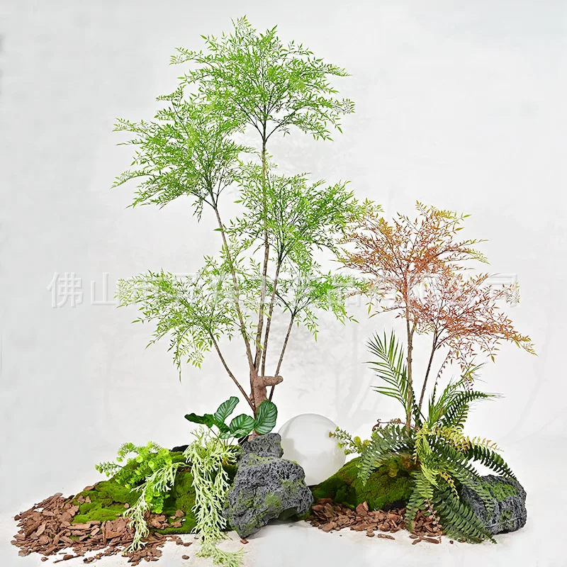 Simulation Nantian Bamboo Plant Wholesale Fake Green Plant Decoration Simulation Tree Living Room Floor Potted Plant Bionic Gree