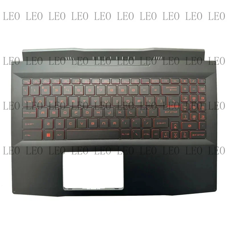 MY New For Katana GF66 11UE 11UG MS-1581 MS-1582 Upper Case Palmrest Cover Red Backlight Keyboard 307581C211