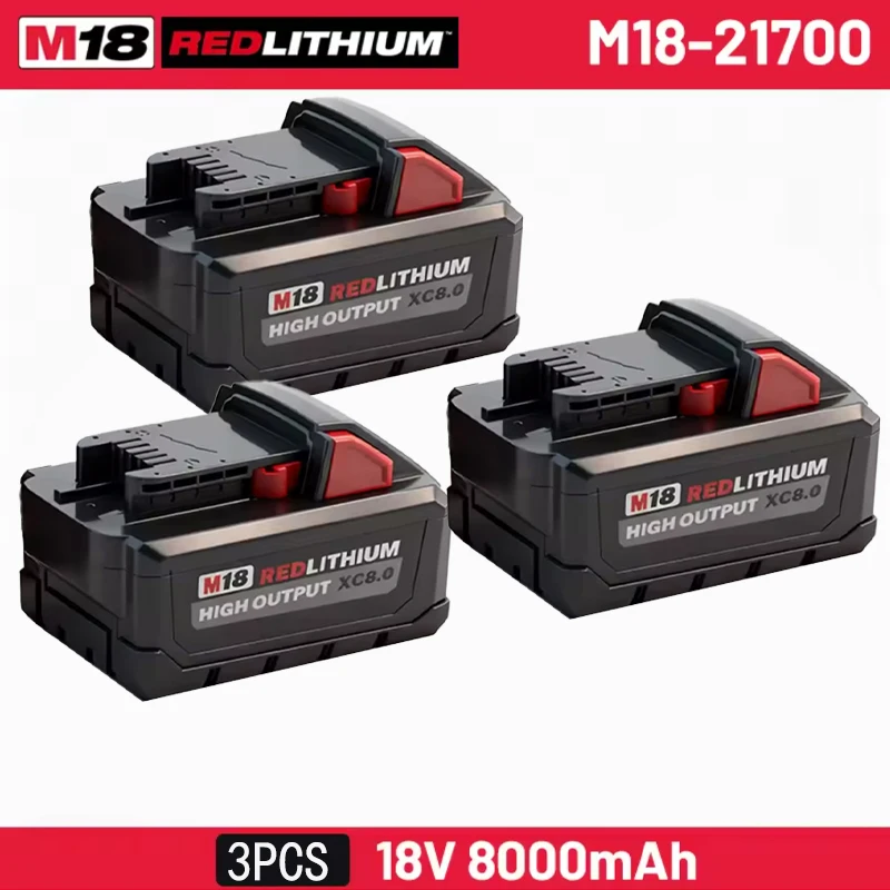 100% Nieuwe Originele Milwaukee M18 18V 8.0Ah High Output Li-ion Oplaadbare Accu voor Milwaukee M18 Draadloze Elektrische Gereedschappen