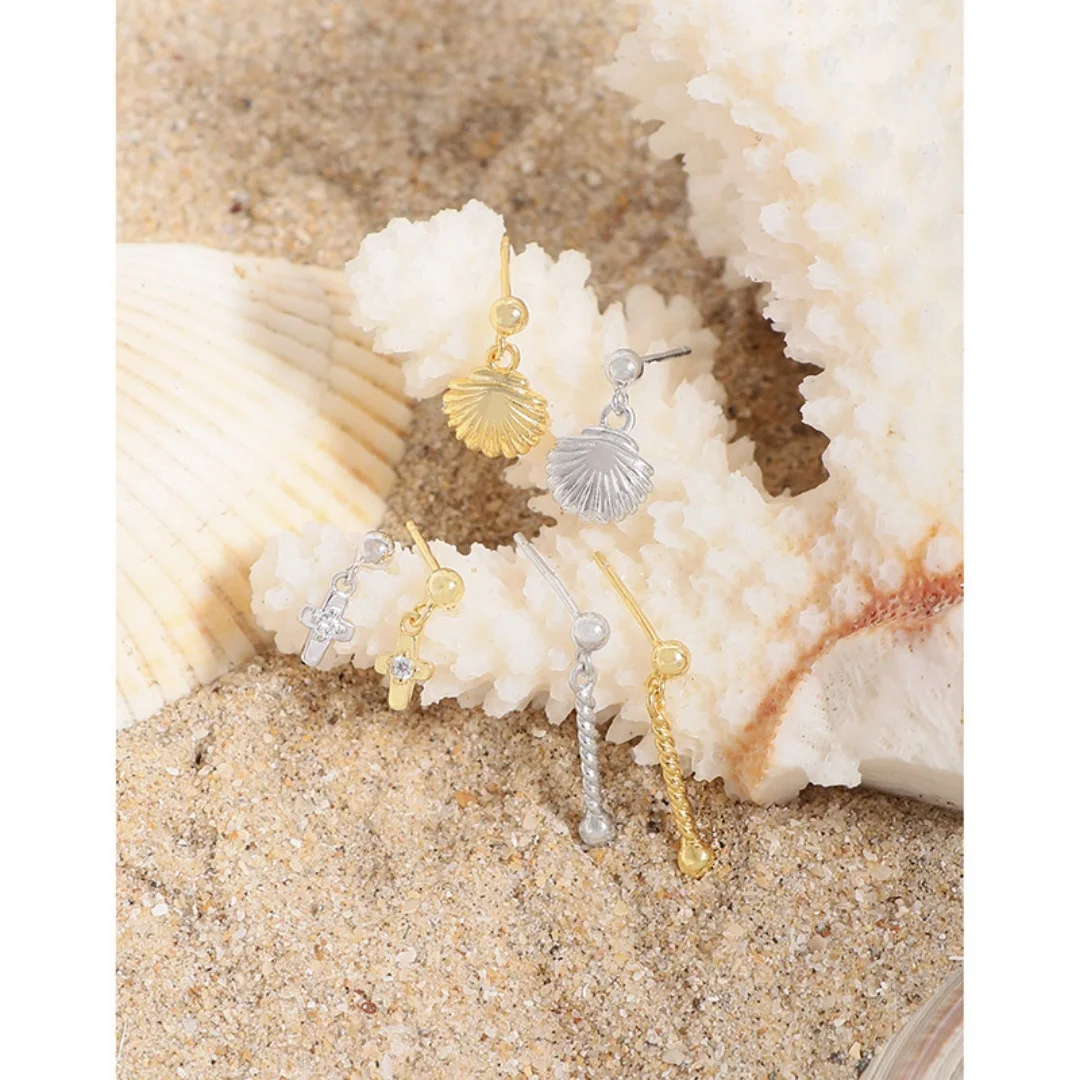 

Легкие роскошные нишевые серьги с натуральным жемчугом неправильной формы - серьги с кисточками из стерлингового серебра с асимметричной цепочкой для женщин