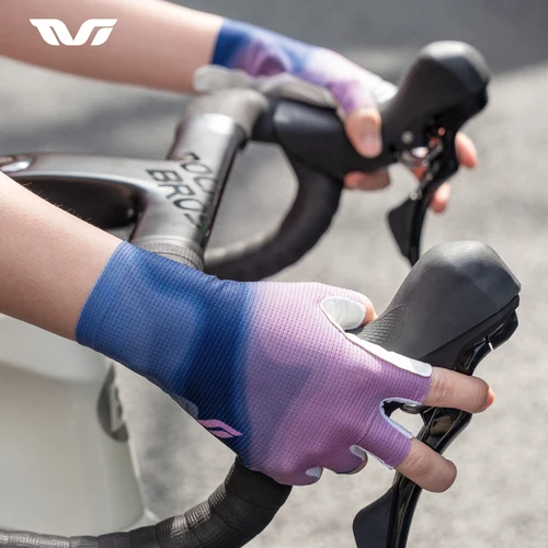 Imagen 1 del producto ROCKBROS guantes de bicicleta para mujer, guantes de ciclismo de medio dedo de verano, acolchados de Gel, transpirables, absorbentes de golpes, guantes cortos para bicicleta para mujer