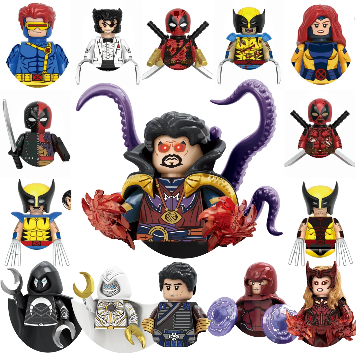 Building blocks Marvel Mini Action Figures Children's Party gifts Brick toys Moonlight Knight Doctor Strange Wolverine Deadpool