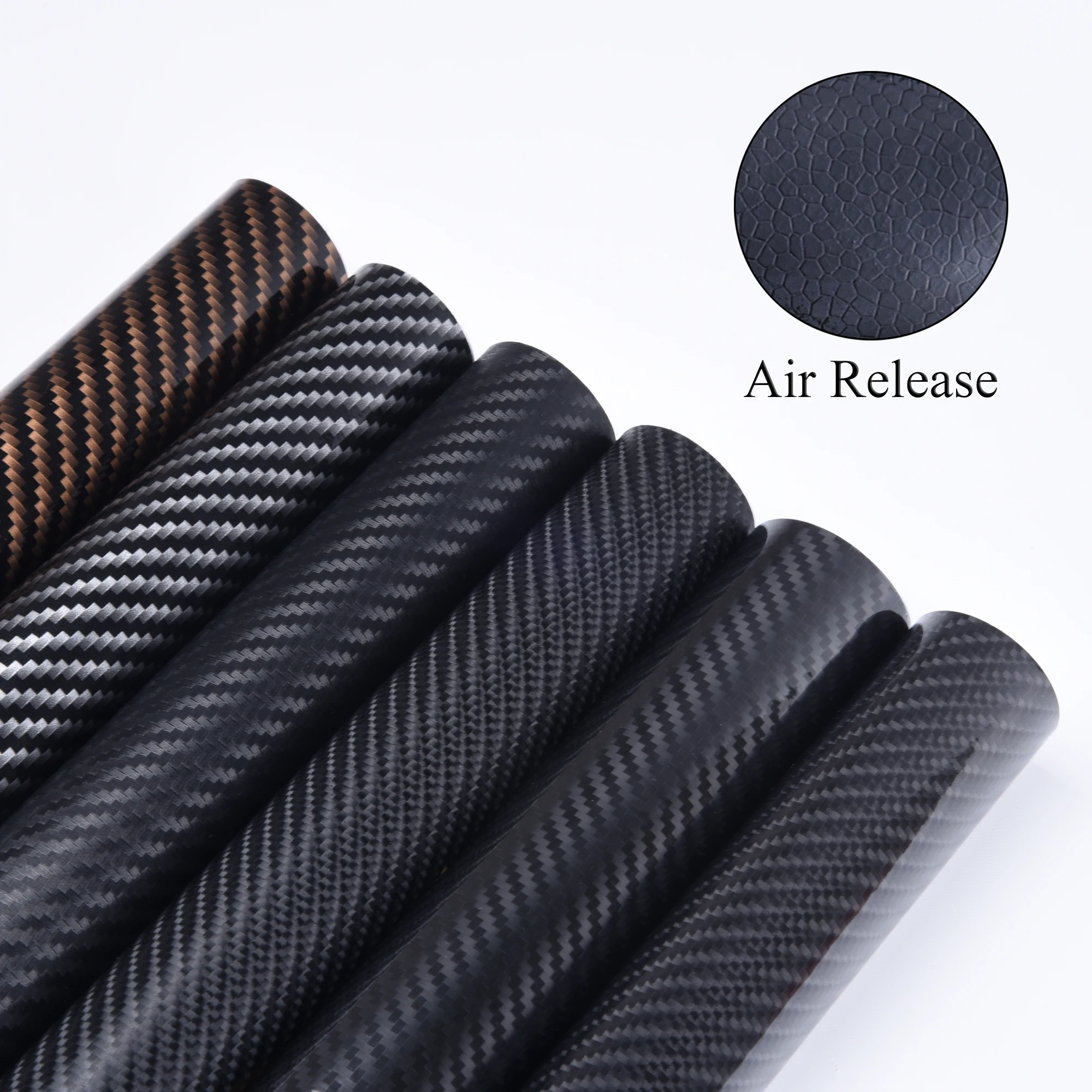 

2D 3D 4D 5D 6D Glossy Carbon Fiber Vinyl Wrapping Film Air Release Waterproof Sunscreen Suitable for Car Motorcycle Laptop Phone