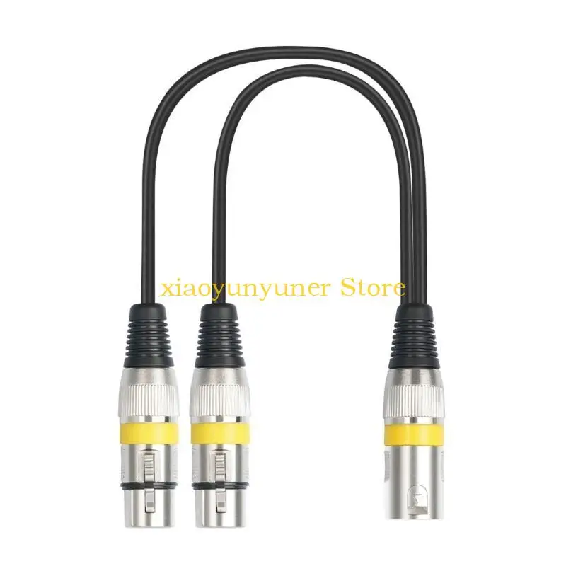 P9JB Audios Adapter Cable 1 Male to 2 Female 3Pin Y Cable Balanced Microphone 3Pin Male to Double Female Audios Cable