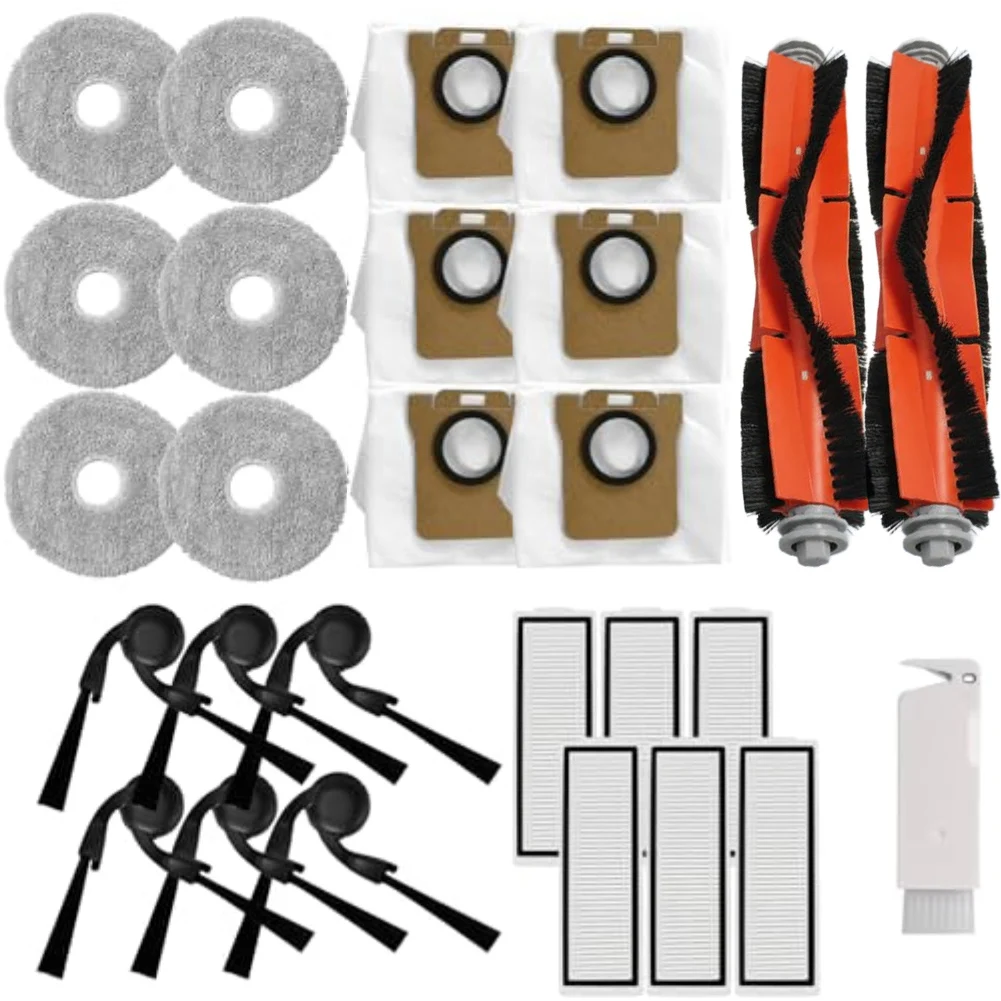 

Комплект из 1 набора: основная и боковые щетки, HEPA-фильтр, мешок для пыли, сменные аксессуары, совместимые с роботом-пылесосом Xiaomi 5/5 Pro