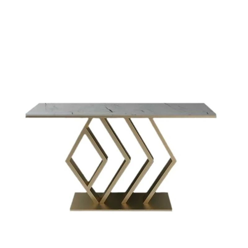 

Postmodern light luxury entrance platform corridor creative entrance cabinet simple wrought iron marble entrance table narrow