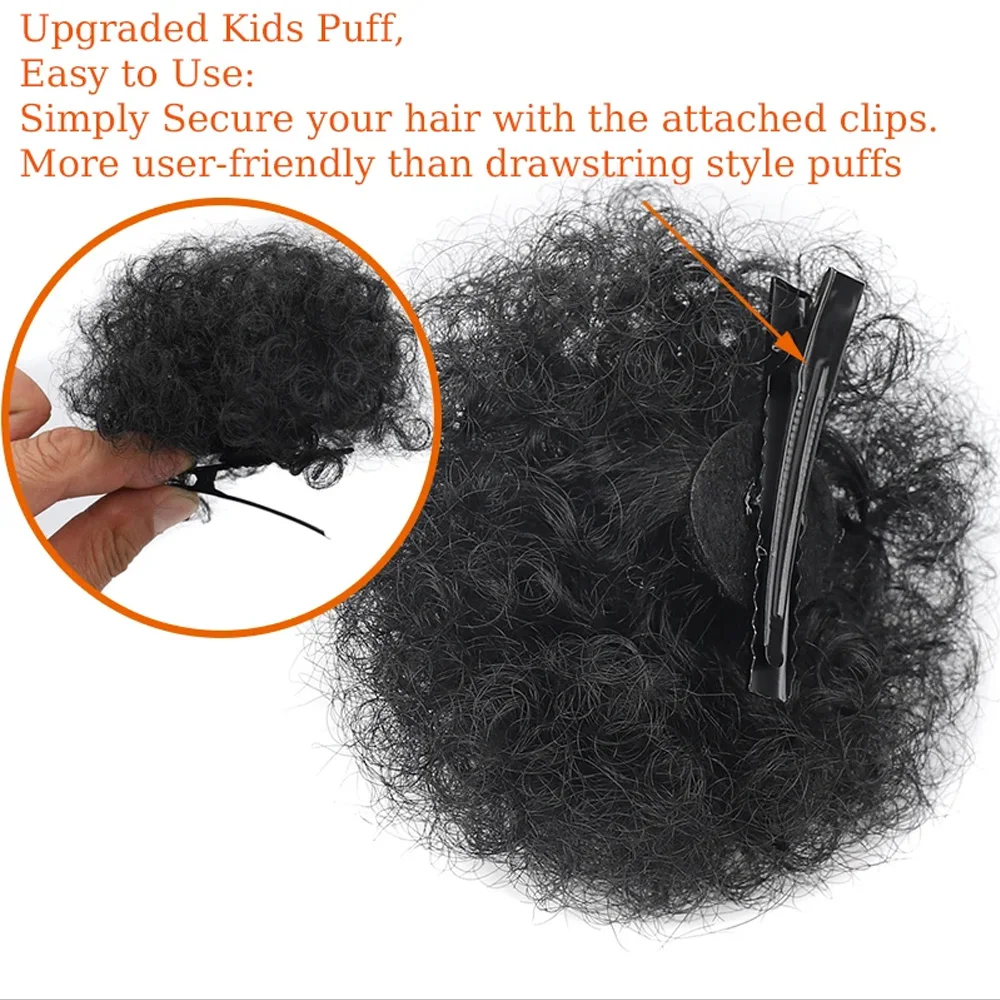 สังเคราะห์ Afro พัฟ Drawstring หางม้า Kinky Curly ผม Bun Hairpiece แอฟริกันอเมริกันคลิปใน Updo Extension สําหรับผู้หญิงสีดํา